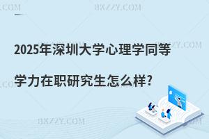 2025年深圳大學心理學同等學力在職研究生怎么樣?